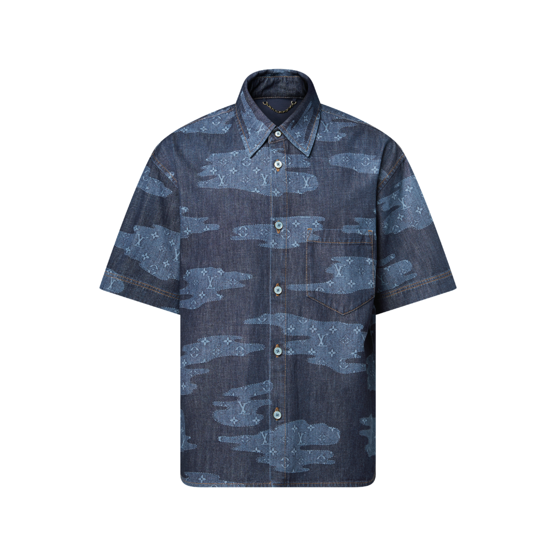 Monogram Short-Sleeved Chambray Shirt - Men - Ready-to-Wear
